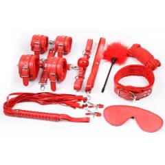 Набор красных БДСМ-аксессуаров Bandage Kits из 10 предметов